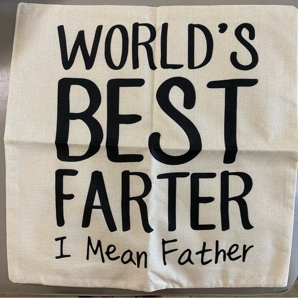 Father’s Day Gift Throw Pillow Cover Burlap 17.5”x17.5”